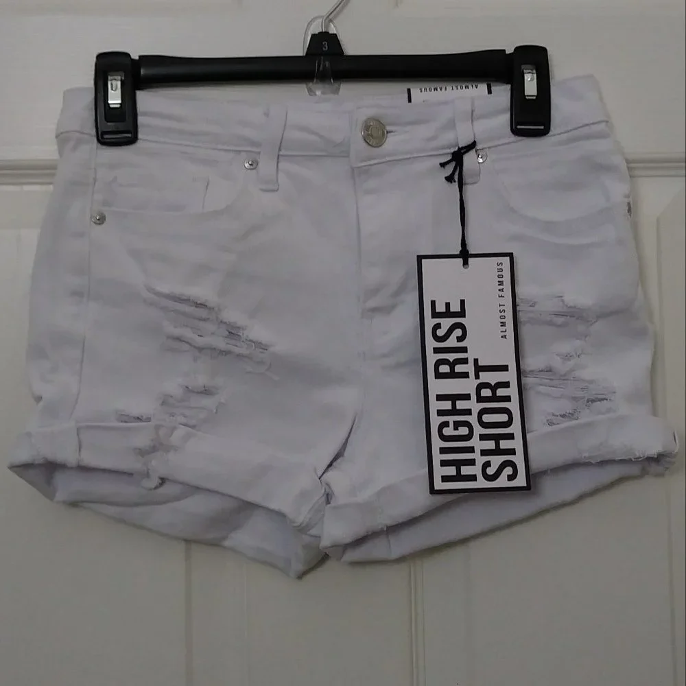 Almost Famous Distress Shorts Size 3 White - Picture 12 of 14